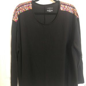 Sparkly black knit top